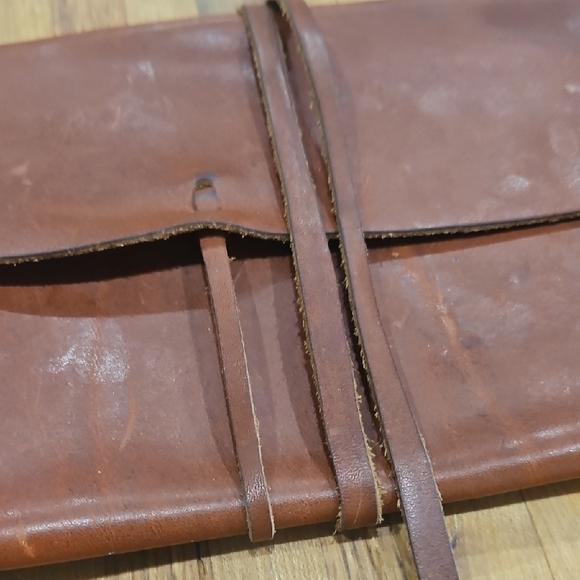 Brown Leather Clutch - Picture 4 of 6